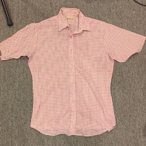 Classic Pink Checkered Button-Down Shirt